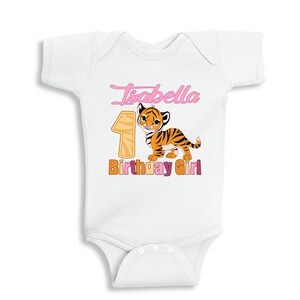 Personalized Birthday Girl T-Shirt Tiger Girl image 3