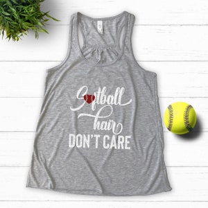 Softball Hair Don't Care Girls Tank Top, Softball Life Tank Top ...