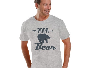 Papa Bear Father's Shirt Charcoal