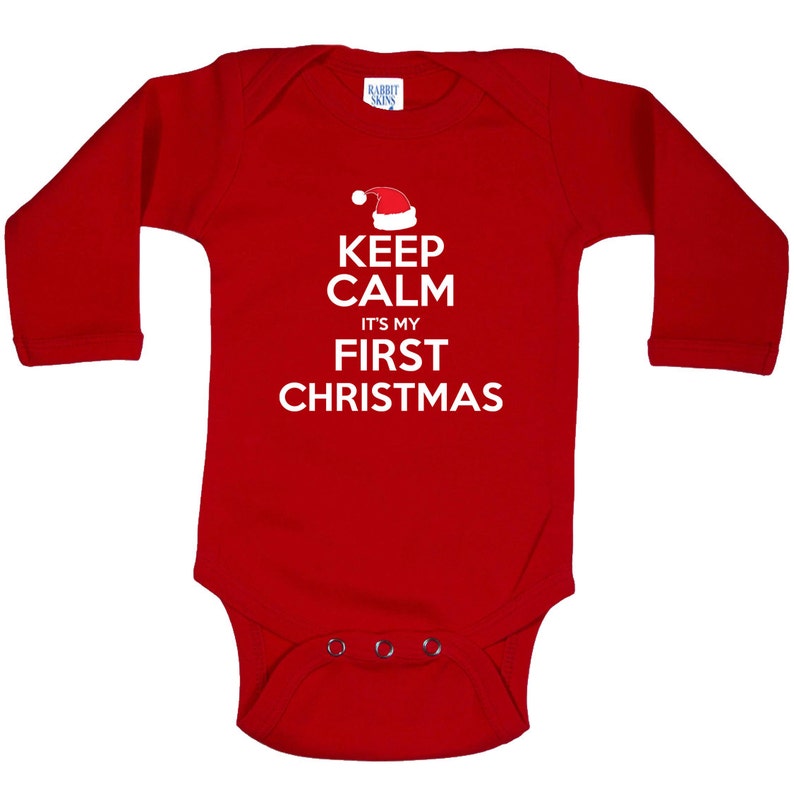 Keep Calm It's my First CHRISTMAS red shirt image 4