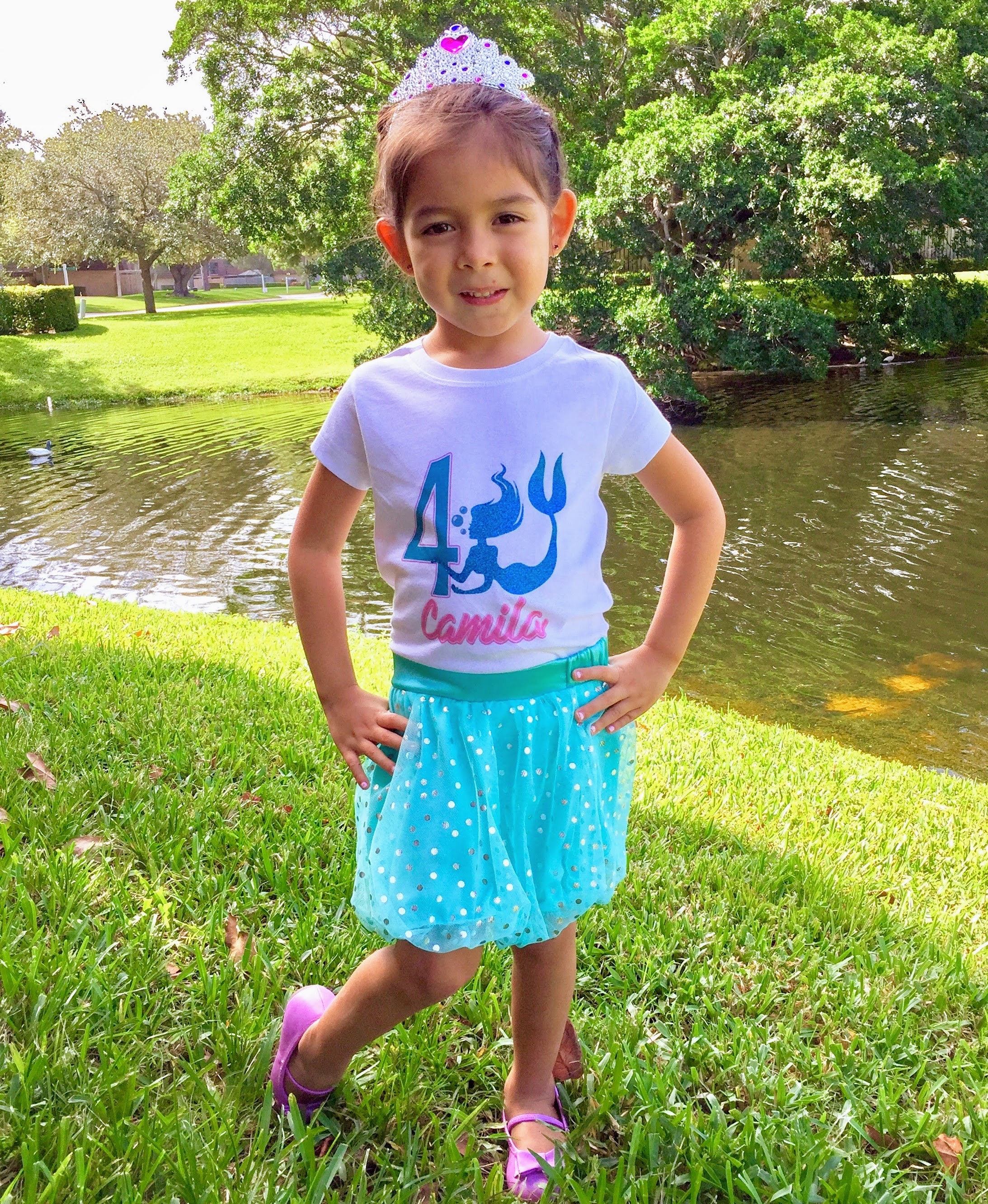 Personalized Little MERMAID Birthday Girl Glitter Aqua Shirt | Etsy