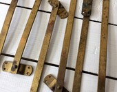 Set of 6 Vintage Brass Lid Supports Drop Front Desk Support Hinges Brass Safety Chain Vintage Brass Hardware Maine Vintage Goods