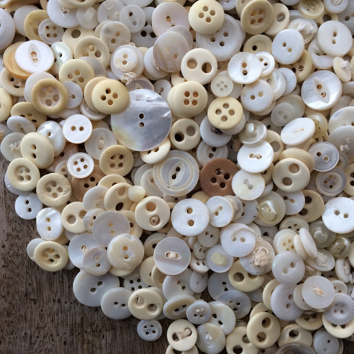 Vintage Button Collection Vintage Buttons Shades of White Etsy