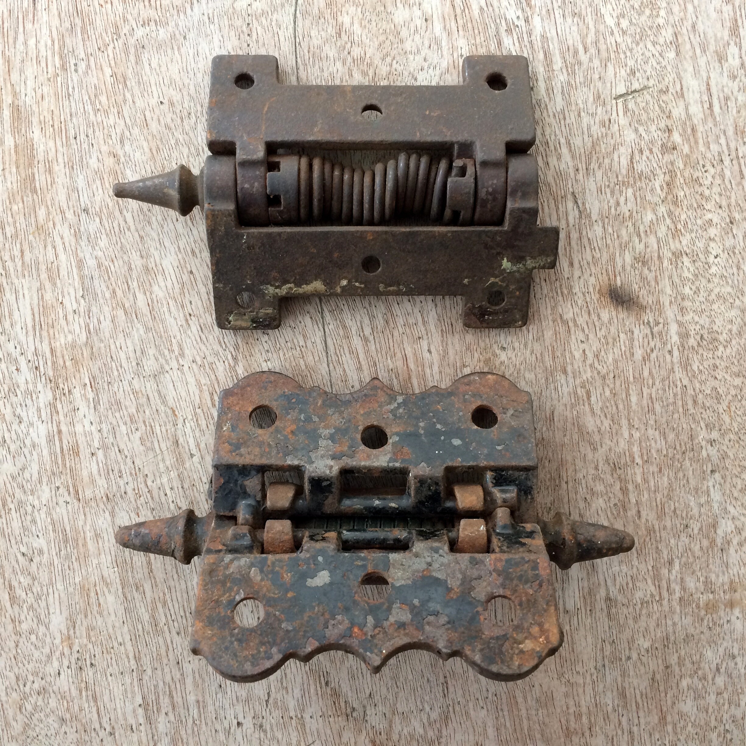 Antique Cast Iron Spring Hinges Set of 2 Heavy Duty Etsy