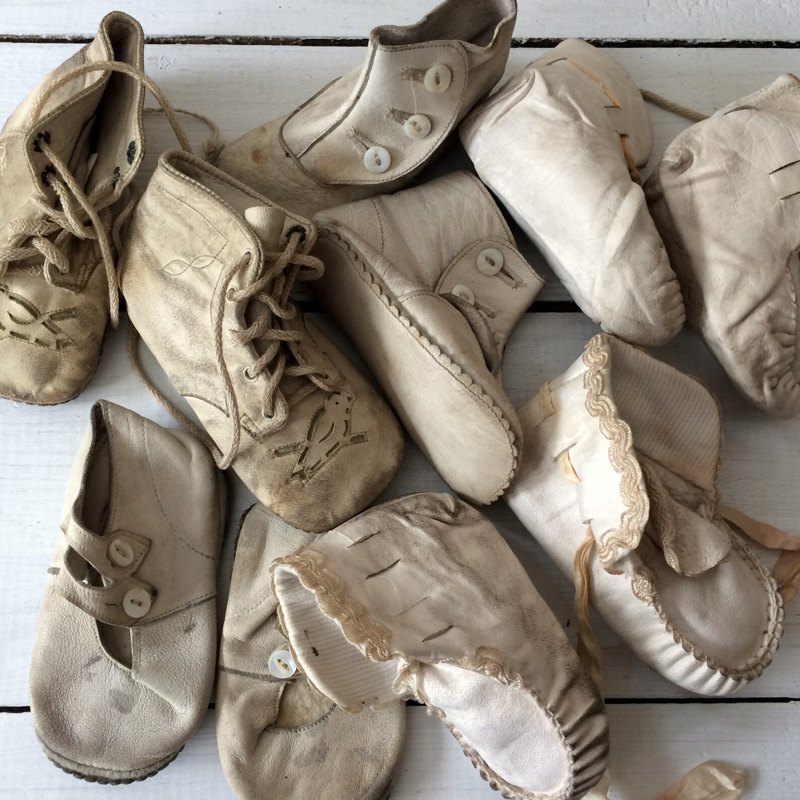 Vintage Baby Shoes 5 Pairs Antique Shoe Collection Etsy