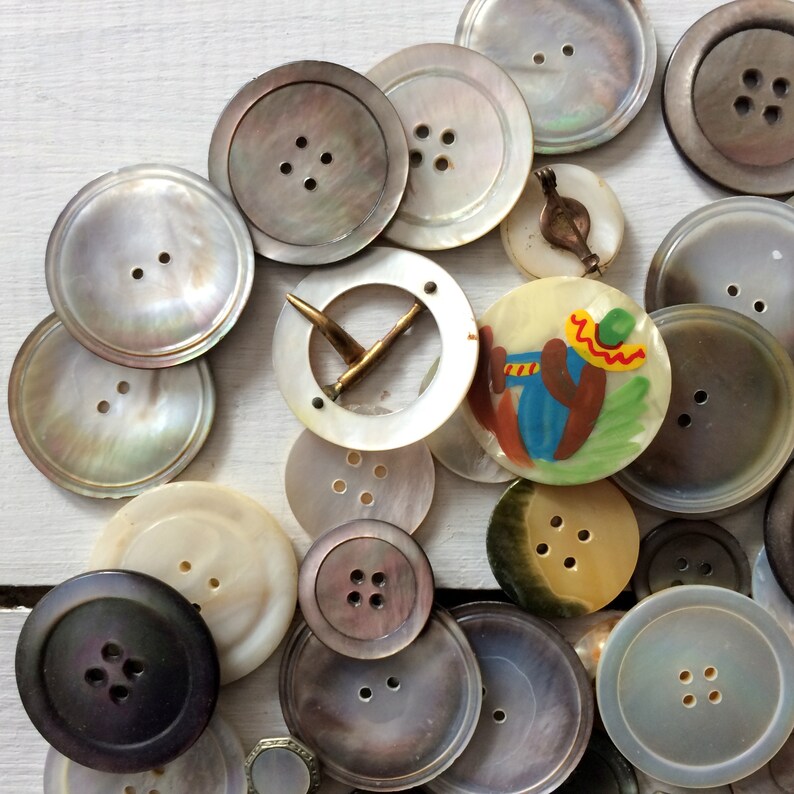 Vintage Button Collection Vintage Buttons Mother of Pearl Etsy