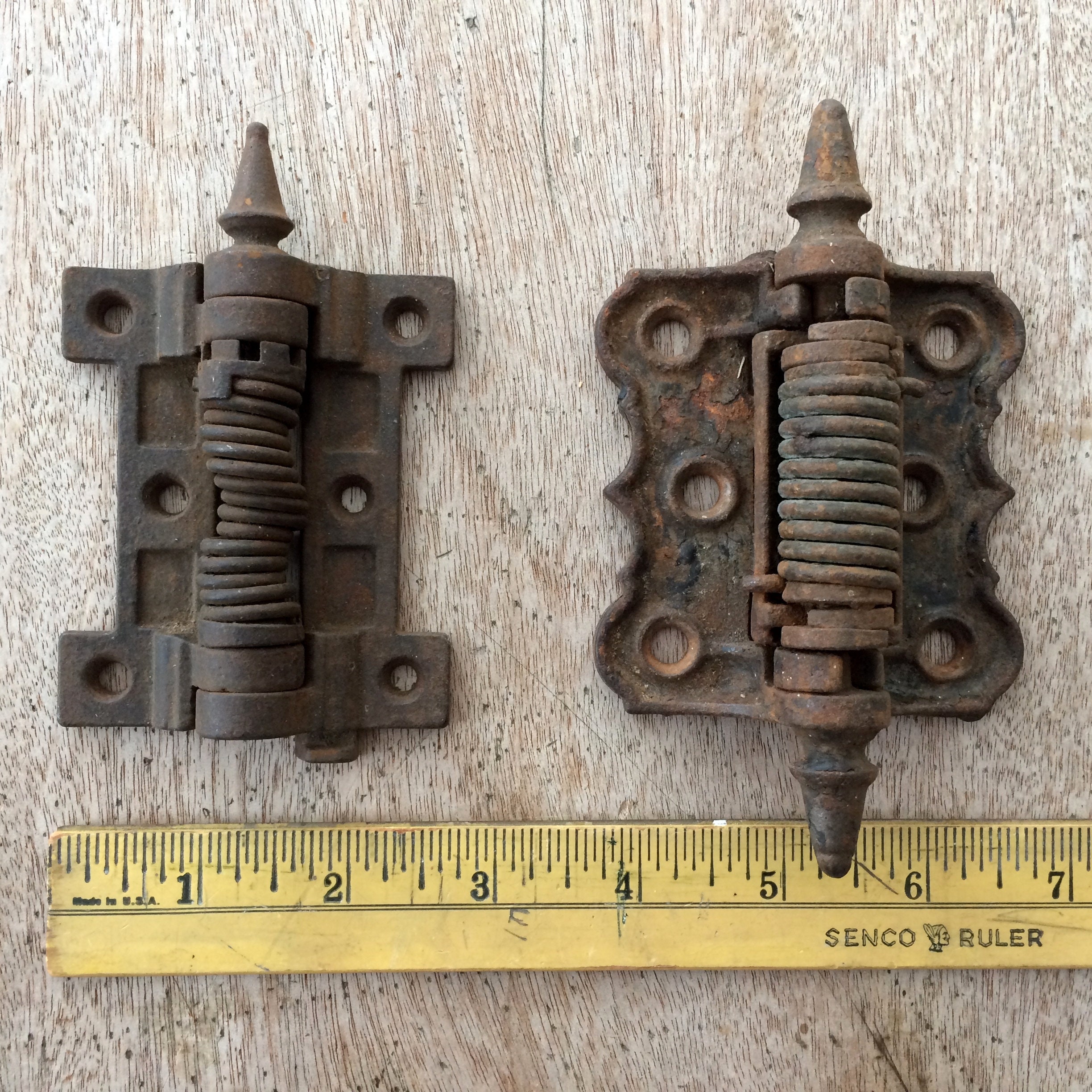 Antique Cast Iron Spring Hinges Set of 2 Heavy Duty Etsy