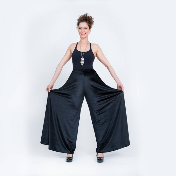 black velvet palazzo pants