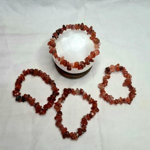 Carnelian Crystal Chip Bracelet