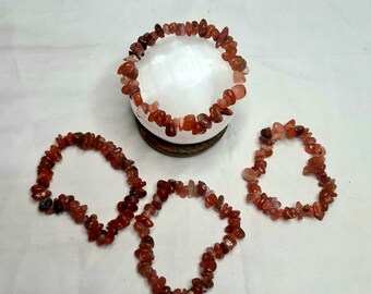 Carnelian Crystal Chip Bracelet