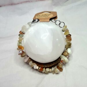 Mixed Orange Crystal Chip Bracelet