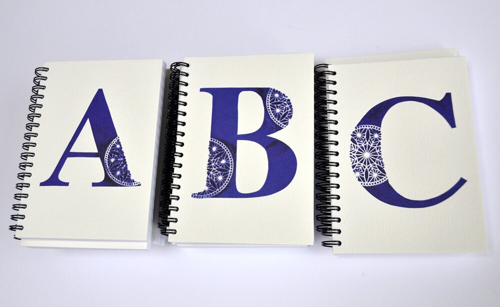 Notebook In Letters Blue Letter Notebooks, Alphabet Notebooks, Notebooks for Friends and ...