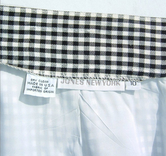80s Designer Jones New York Checkered Lined Strai… - image 3