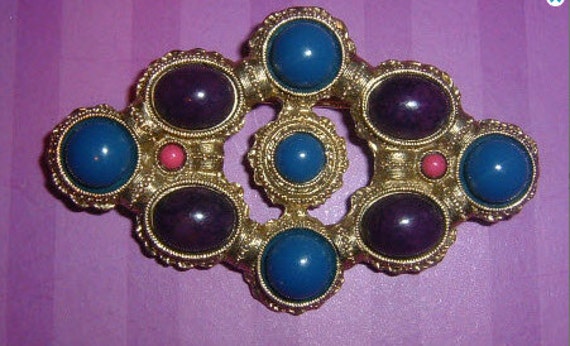 80s ORNATE Goldtone Brooch by 1928 Jewelry - image 3