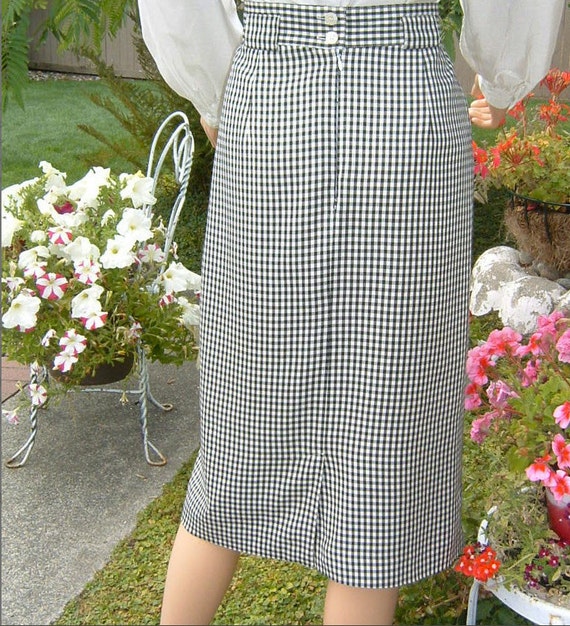 80s Designer Jones New York Checkered Lined Strai… - image 2