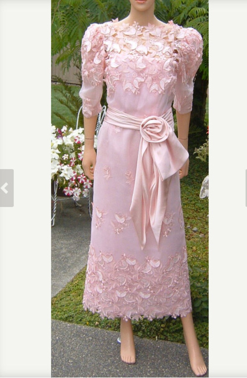 DRESS OF DREAMS Divine Silk Organza Pink Pearl Colored Haute Etsy