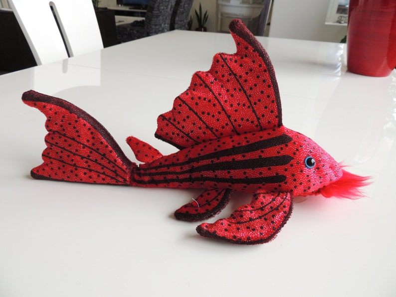 Plecostomus Plush Plushie toy sucker fish Crimson