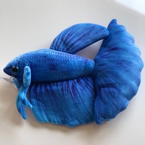 Blue Betta Plush by GreenPleco. Approximately 8 inch )