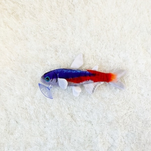 Cardinal Tetra Fish Plush  by GreenPleco Approximately 8 inches
