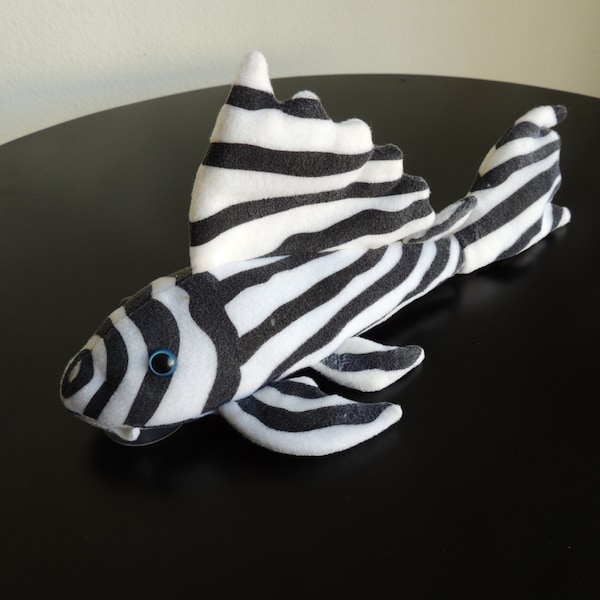 Plecostomus Plush Plushie toy sucker fish Zebra