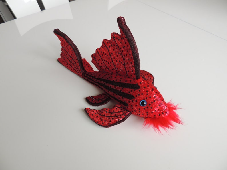 Plecostomus Plush Plushie toy sucker fish Crimson