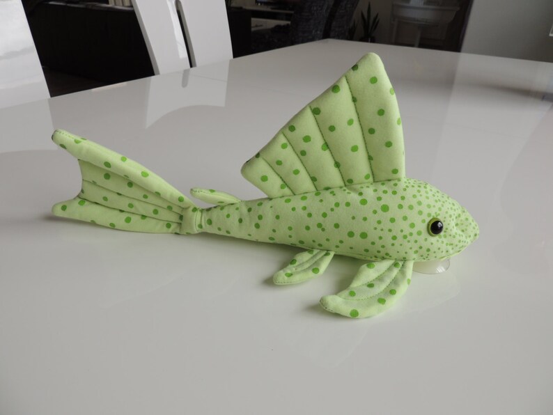 GLOWS IN DARK Plecostomus Plush Plushie toy sucker fish Green | Etsy