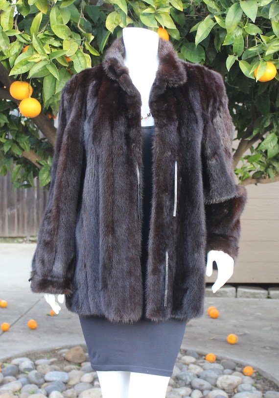 Breathtaking Glam Stunning Dark Brown Ranch Mink … - image 1