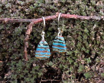 E84 Rainbow calsilica sterling earrings