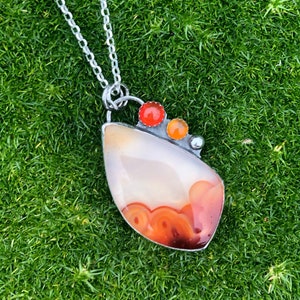 N72 Amazing Carnelian Sterling silver pendant