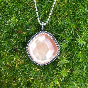N43 stunning Sunstone sterling pendant