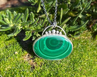 N114 Malachite Sterling necklace