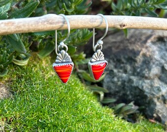 E81 Rosarita Sterling Silver Earrings: Talavera Tile Accent