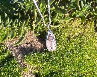 N107  Snakeskin fossil sterling necklace