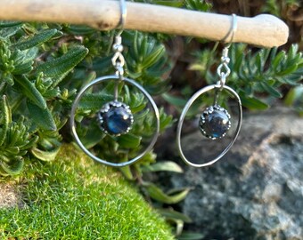E77 Labradorite sterling earrings