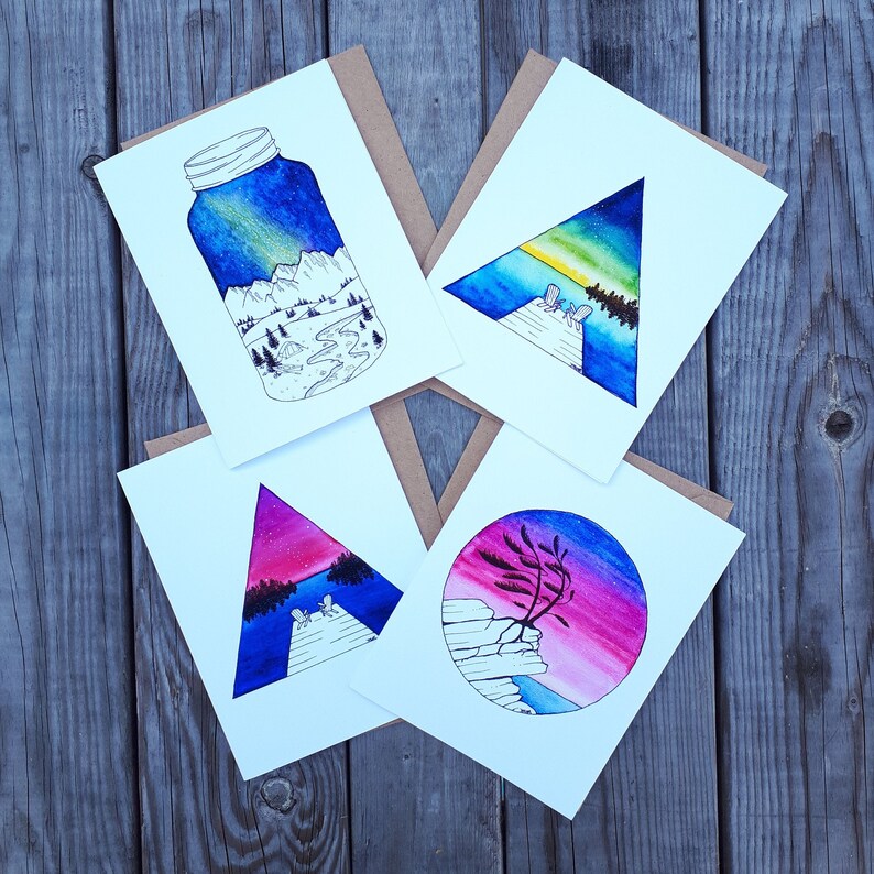 Fall Watercolor Greeting Card Set