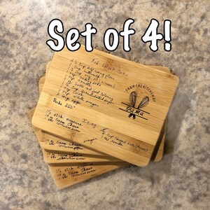 Set of 4 Handwriting recipe Cutting Boards- woodhavesaid keepsake- handwritten-gift- wood have said- would have said- Laser Engraved