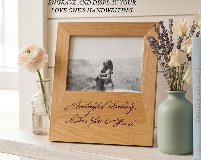 Handwriting gift Photo Frame Engraved Picture Frame Custom Signature Memorial Keepsake Gift Personalized Heirloom quality classic decor