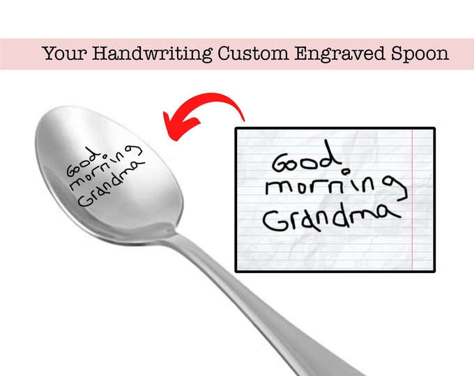 Custom Spoon, Laser Engraved Handwriting Gift, Gift for Him, Unique Personalized Gift, Kid's Drawing Gift, grandparents gift, housewarming