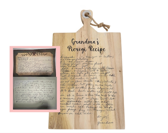 Cutting Board with Recipe mother handwriting  gift, personalized Custom handwritten gift, wood have said, Acacia , Laser Engraved