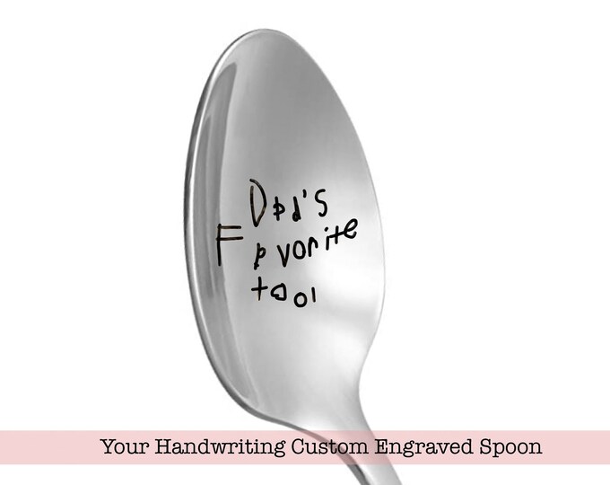 Laser Engraved Custom Spoon, Gift for Him, Unique Personalized Gift, Kid's Drawing Gift, grandparents gift, Father's Day