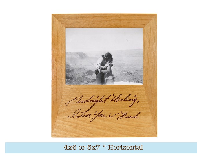 Handwriting gift Picture Frame, Father's Day gift custom personalized handwriting gift, photo frame handwritten message, gift for men
