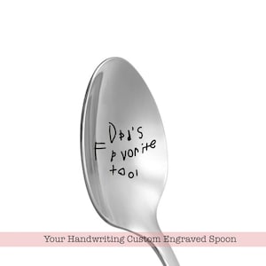 Laser Engraved Custom Spoon, Gift for Him, Unique Personalized Gift, Kid&#39;s Drawing Gift, grandparents gift, Father&#39;s Day