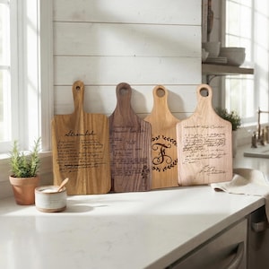 gift for grandma laser handwriting custom gift engraved cutting board acacia walnut bamboo maple