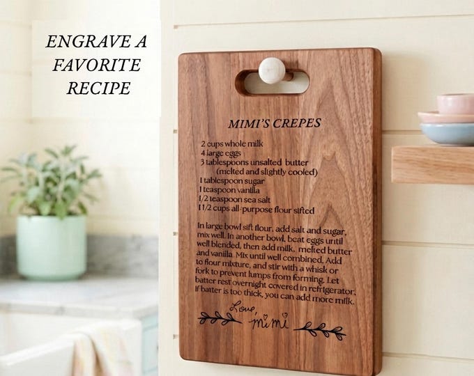 Personalized Handwriting Gift Idea Recipe Walnut Cutting Board with Handwritten Recipe in Memory of Grandma Memorial Keepsake for Mom Idea