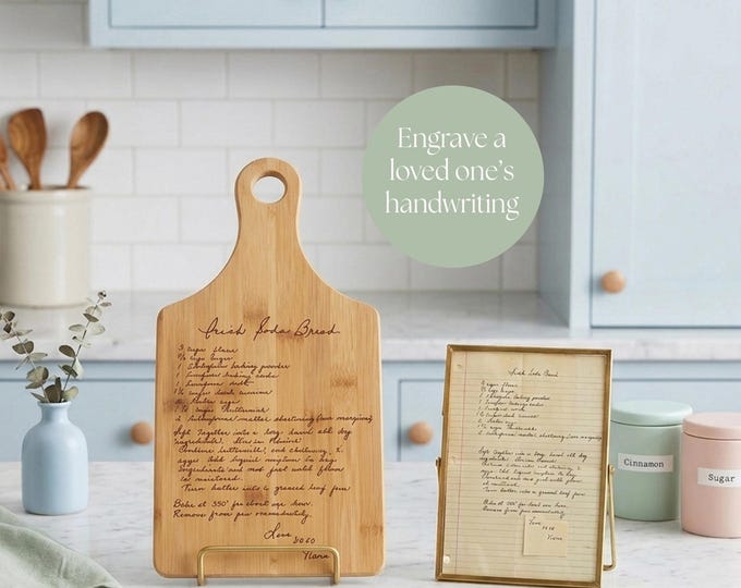 Engraved Cutting Board Personalized Handwritten Recipe Laser Handwriting Custom Gift for Mom Memorial Keepsake In Memory Gift for Grandma