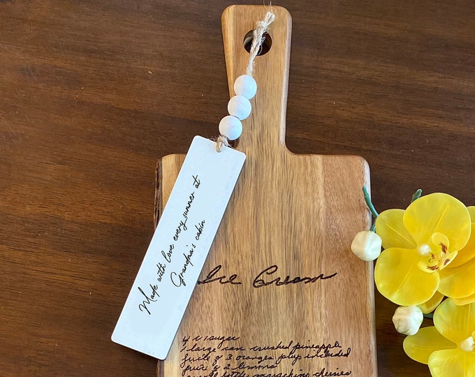 Engraved Ornament Tag with Beads