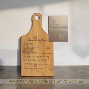 Engraved Cutting Board personalized handwriting recipe, bamboo, handwritten gift, woodhavesaid, would have said, Laser Engraved, custom gift
