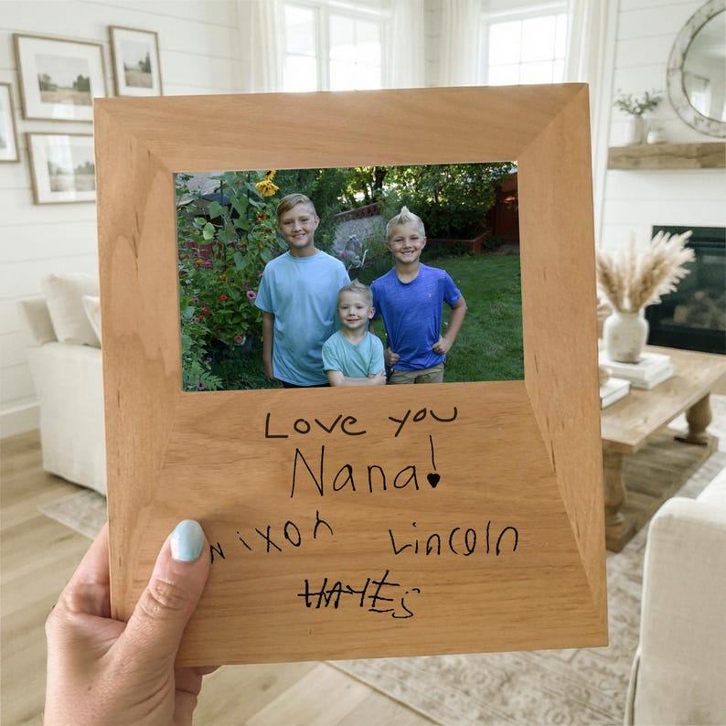 Handwriting gift Photo Frame Engraved Picture Frame Custom Signature Memorial Keepsake Gift Personalized Heirloom quality classic decor