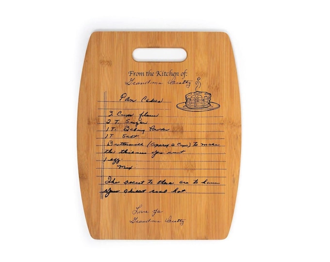 Engraved Recipe Cutting Board personalized handwriting recipe, wood, Christmas for mom, woodhavesaid, would have said, laser