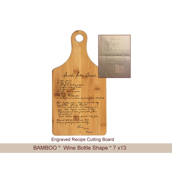Engraved Recipe Cutting Board personalized handwriting recipe, wood, wedding gift, woodhavesaid, would have said, Laser handwritten gift